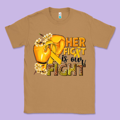 Her Fight Is Our Fight Childhood Cancer Yellow Classic Tee Designed By Nancycooperartshop