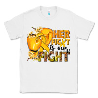 White Her fight is our fight Childhood Cancer yellow Classic Tee - NancyCooperArtShop