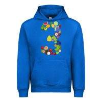 Cobalt Number 3 Fruit 3rd birthday party fruit themed gift Idea Urban Hoodie - minhPixels