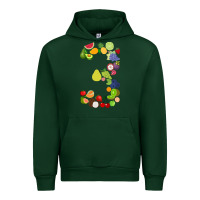 Forest Green Number 3 Fruit 3rd birthday party fruit themed gift Idea Urban Hoodie - minhPixels