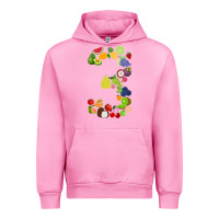 Fuchsia Pink Number 3 Fruit 3rd birthday party fruit themed gift Idea Urban Hoodie - minhPixels
