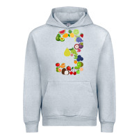 Heather Grey Number 3 Fruit 3rd birthday party fruit themed gift Idea Urban Hoodie - minhPixels