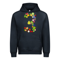 Navy Number 3 Fruit 3rd birthday party fruit themed gift Idea Urban Hoodie - minhPixels
