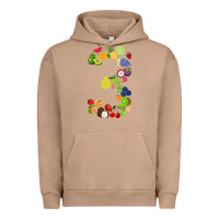 Pigment Burro Number 3 Fruit 3rd birthday party fruit themed gift Idea Urban Hoodie - minhPixels
