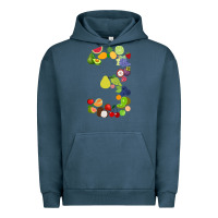Pigment Midnight Navy Number 3 Fruit 3rd birthday party fruit themed gift Idea Urban Hoodie - minhPixels