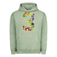 Pigment Oil Green Number 3 Fruit 3rd birthday party fruit themed gift Idea Urban Hoodie - minhPixels