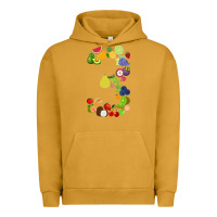 Pigment Peanut Butter Number 3 Fruit 3rd birthday party fruit themed gift Idea Urban Hoodie - minhPixels