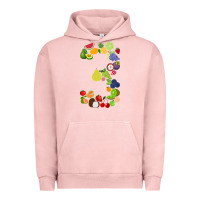 Pigment Salmon Number 3 Fruit 3rd birthday party fruit themed gift Idea Urban Hoodie - minhPixels
