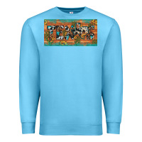 Ocean Blue texas sunflower cactus cowhide leopard licence plate Premium Sweatshirt - Artiststas