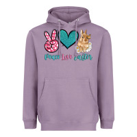 Lavender peace love easter with bunny and butterfly Heavyweight Hoodie - Artiststas