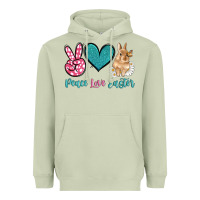 Matcha peace love easter with bunny and butterfly Heavyweight Hoodie - Artiststas