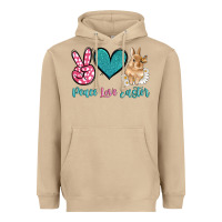 Mushroom peace love easter with bunny and butterfly Heavyweight Hoodie - Artiststas