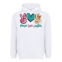 White peace love easter with bunny and butterfly Heavyweight Hoodie - Artiststas