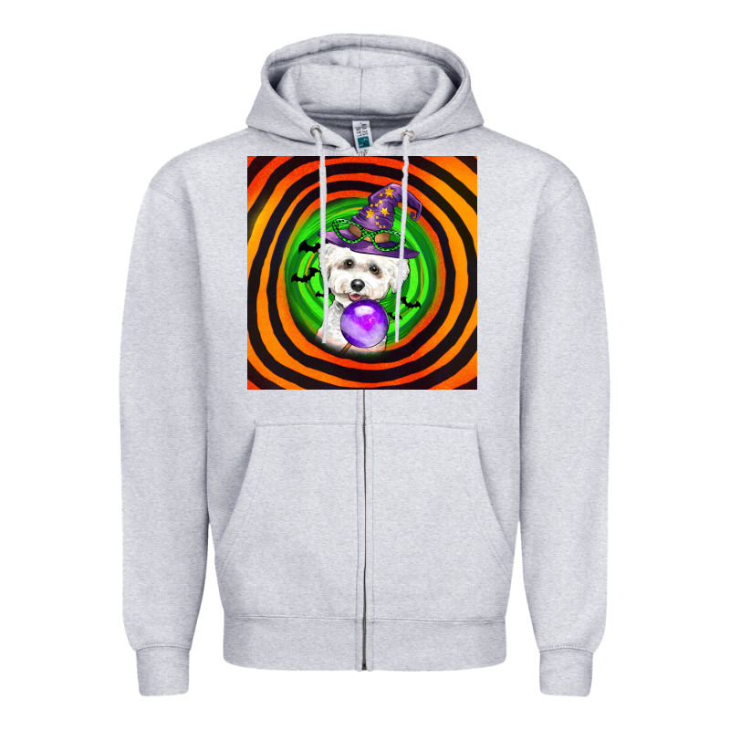 Halloween Bichons Frise Dog Zipper Hoodie by LillyAllenDesigns | Teevron