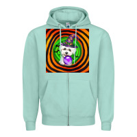 Seafoam halloween bichons frise dog Zipper Hoodie - LillyAllenDesigns