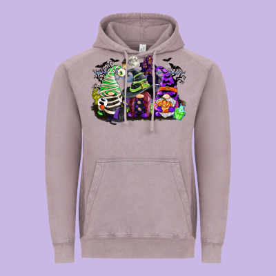 Halloween Gnome Vintage Hoodie Designed By Cowgirlartshop