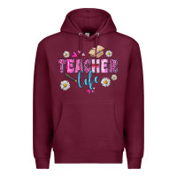 Burgundy teacher life Premium Hoodie - BundleAndBundleShop