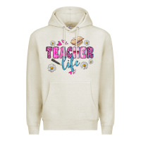 Oatmeal Heather teacher life Premium Hoodie - BundleAndBundleShop