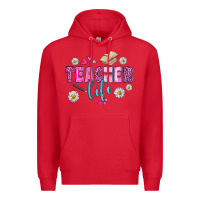 Red teacher life Premium Hoodie - BundleAndBundleShop