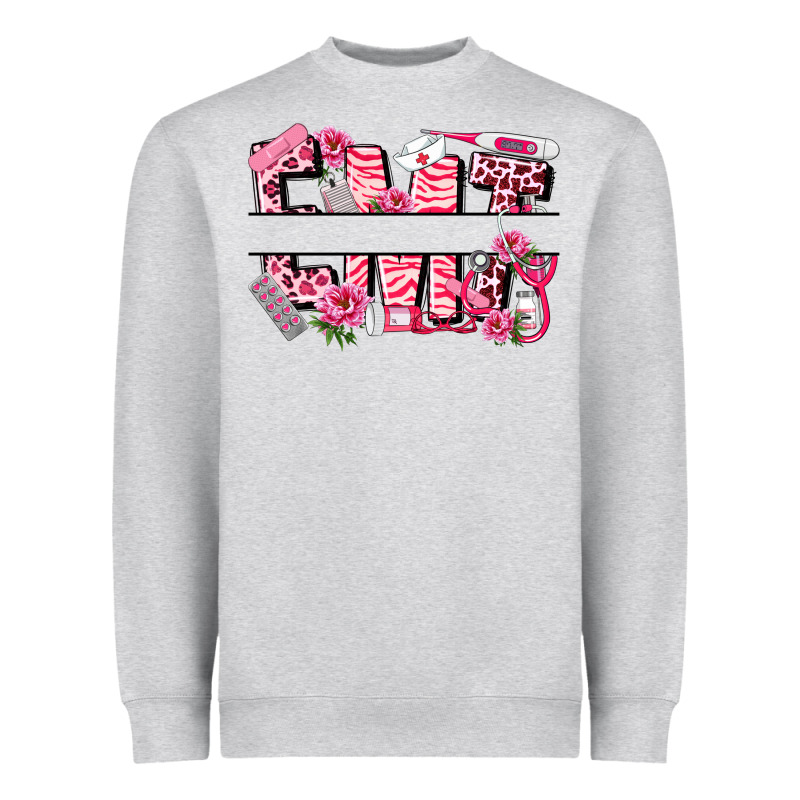 Breast Cancer Emt Emergency Medical Technician Heavyweight Sweatshirt by LillyAllenDesigns | Teevron