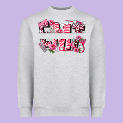 Breast Cancer Emt Emergency Medical Technician Heavyweight Sweatshirt Designed By Lillyallendesigns