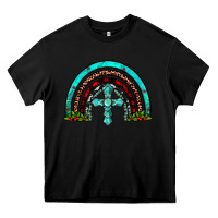 Black cross christmas rainbow Heavy Core Tee - JahusDesignShop