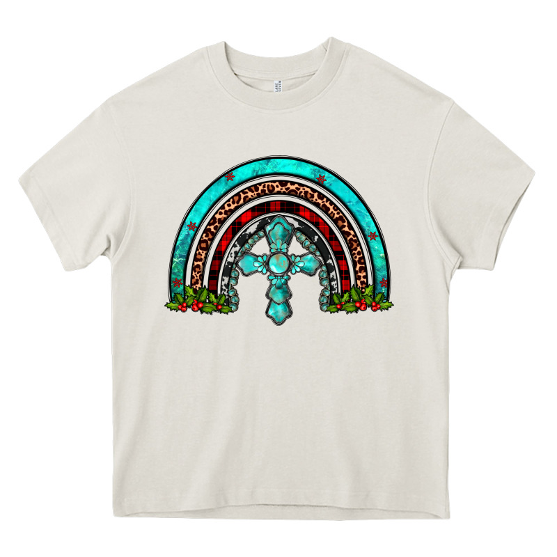 Cross Christmas Rainbow Heavy Core Tee by JahusDesignShop | Teevron