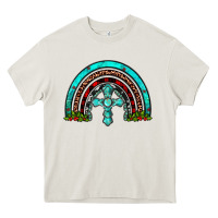 Cream cross christmas rainbow Heavy Core Tee - JahusDesignShop