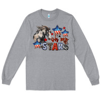 Heather Grey Oh my stars horse 4th of july Long Sleeve Tee - CowGirlArtShop