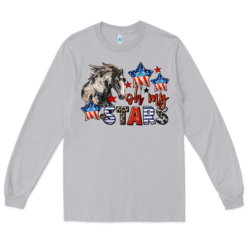 Oh My Stars Horse 4th Of July Long Sleeve Tee by CowGirlArtShop | Teevron