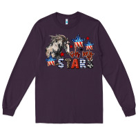 Plum Oh my stars horse 4th of july Long Sleeve Tee - CowGirlArtShop