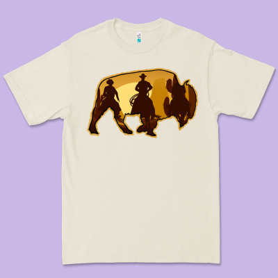 Bison Silhouette Cowboy Premium Tee Designed By Bettercallsaul