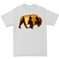 Dove Grey Bison Silhouette Cowboy Premium Tee - Bettercallsaul