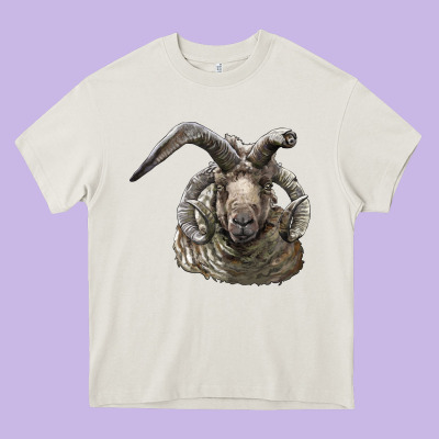 Navajo Churro Sheep Head Heavy Core Tee Designed By Lillyallendesigns