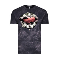 Cloud Black Soccer lips Vintage Tee - HowdyJamesFarm