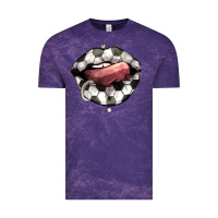 Cloud Purple Soccer lips Vintage Tee - HowdyJamesFarm