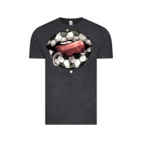 Vintage Black Soccer lips Vintage Tee - HowdyJamesFarm