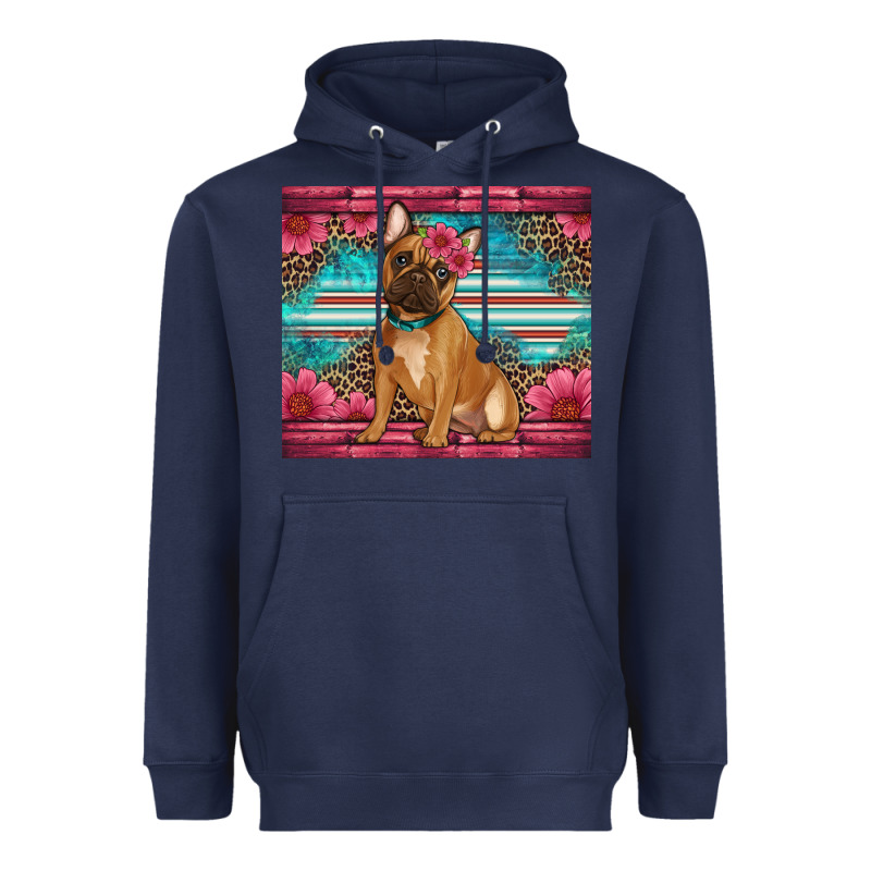 French Bulldog Floral Heavyweight Hoodie by Artiststas | Teevron