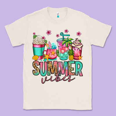 Summer Vibes Coffee Cups Classic Tee Designed By Jasminsmagicworld