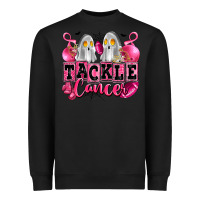 Black tackle cancer with ghosts playing football Heavyweight Sweatshirt - LillyAllenDesigns