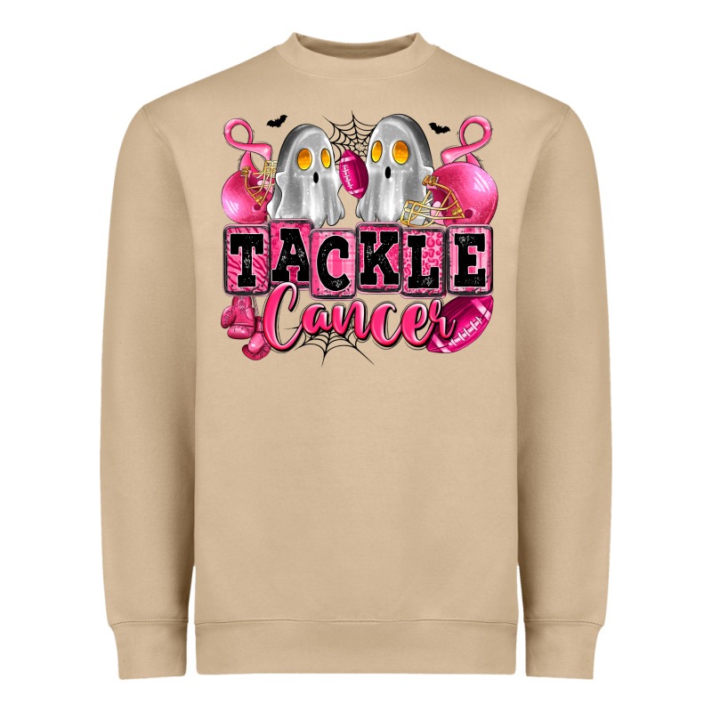 Tackle Cancer With Ghosts Playing Football Heavyweight Sweatshirt by LillyAllenDesigns | Teevron