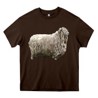 Chocolate Brown lincoln sheep Heavy Core Tee - LillyAllenDesigns