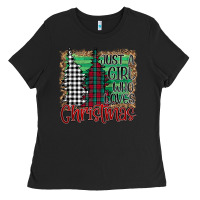 Black Womens Just a Girl Who Loves Christmas Funny Ladies Tee - Bettercallsaul
