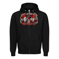 Black chillin with my gnomies Zipper Hoodie - SublimationCraftShop