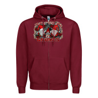 Burgundy chillin with my gnomies Zipper Hoodie - SublimationCraftShop