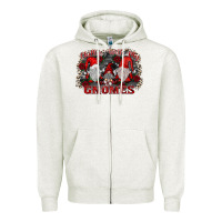 Oatmeal Heather chillin with my gnomies Zipper Hoodie - SublimationCraftShop