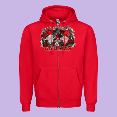 Chillin With My Gnomies Zipper Hoodie Designed By Sublimationcraftshop