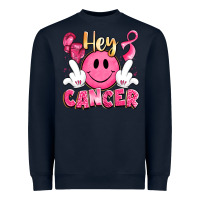 Navy hey cancer with middle fingers Heavyweight Sweatshirt - LillyAllenDesigns