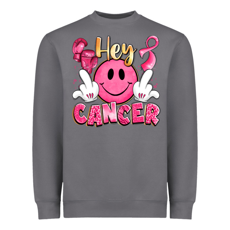 Hey Cancer With Middle Fingers Heavyweight Sweatshirt by LillyAllenDesigns | Teevron