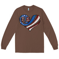 Chestnut american flag heart Long Sleeve Tee - Jasminsmagicworld